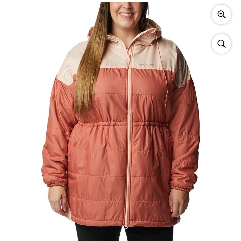 New Columbia Women's Flash Challenger Sherpa Lined Long Jacket size XXL IN PEACH